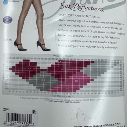 Hanes pk/2 Silk Reflections Silky Sheer Pantyhose in Black and Nude