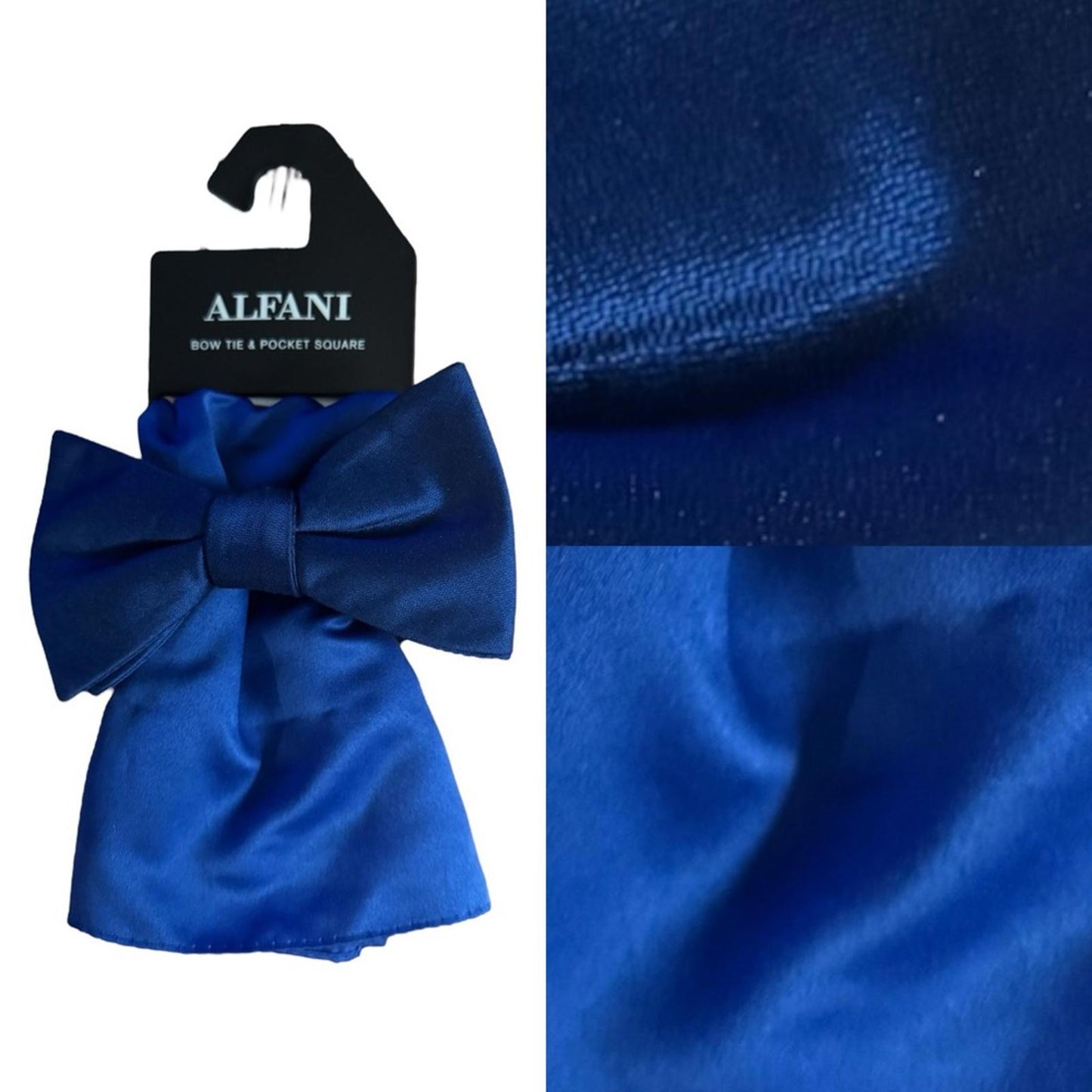 Alfani Blue Bow Tie and Pocket Square Set