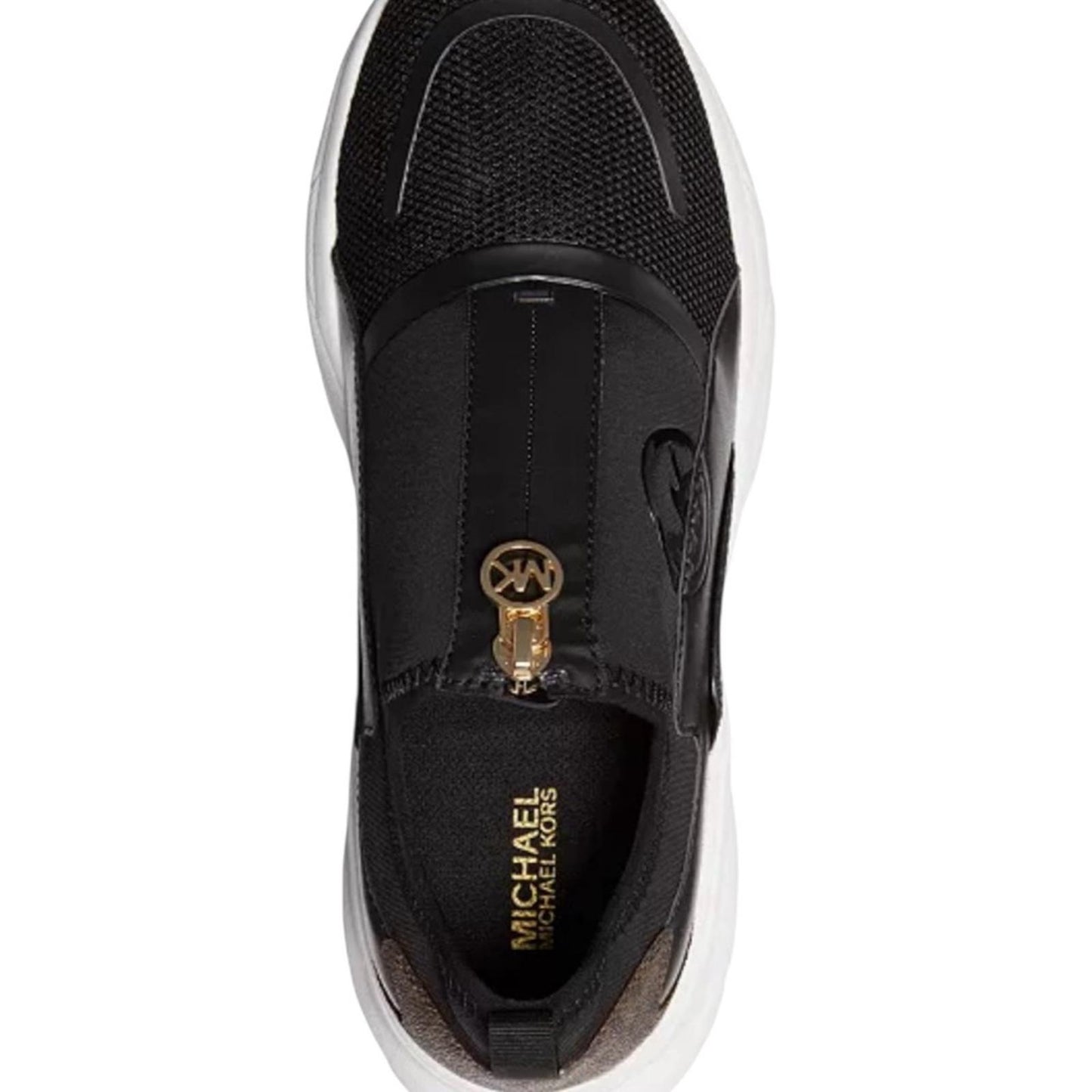 Michael Michael Kors Black and Brown Sami Trainer Wedge Sneakers