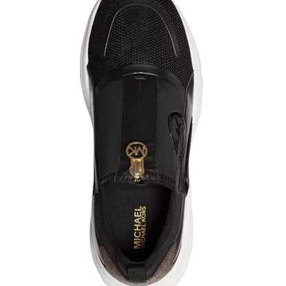 Michael Michael Kors Black and Brown Sami Trainer Wedge Sneakers