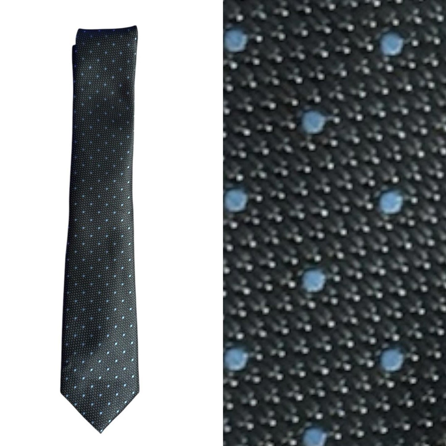 Alfani Elegant Black and Blue Polka Dot Tie