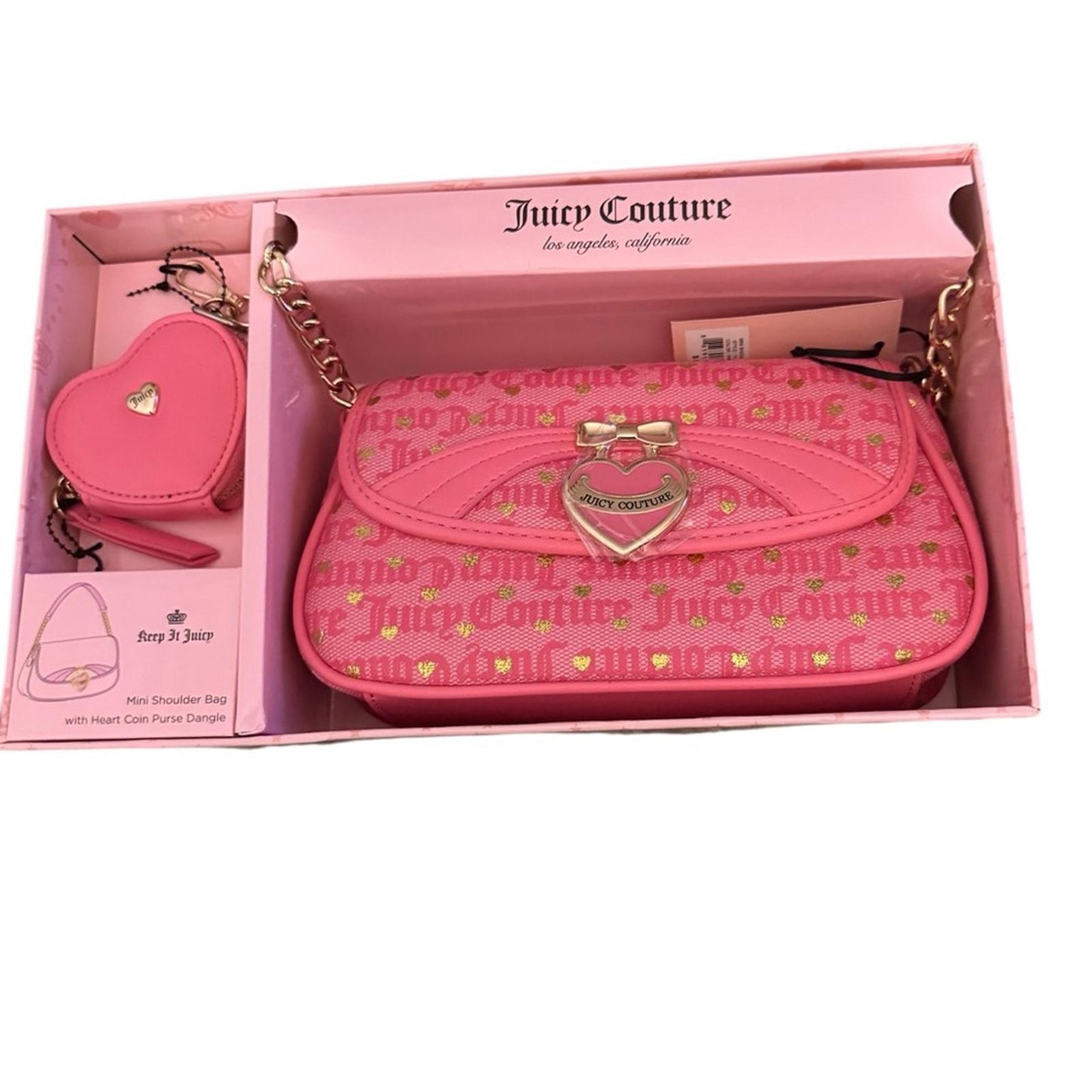Juicy contour Pink Heart-Embellished Women's Bag