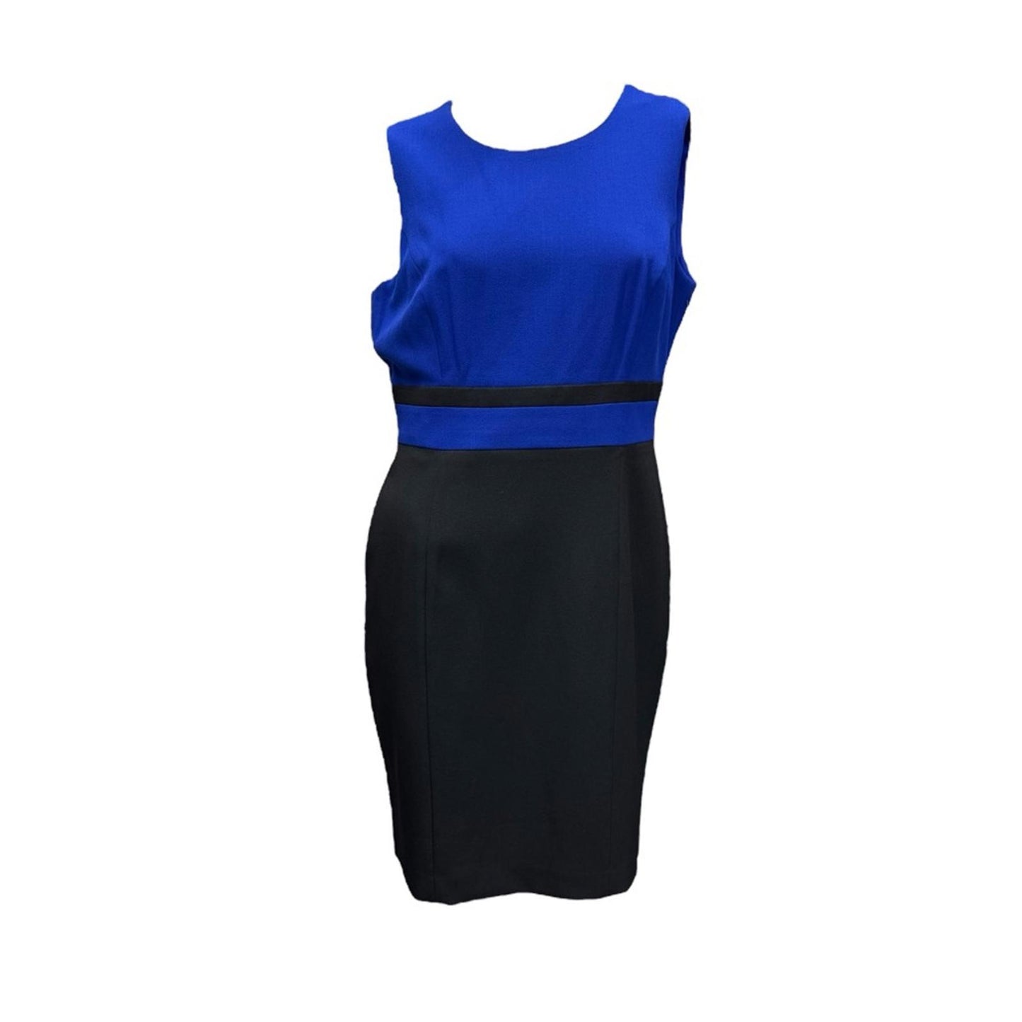 Kasper Elegant Blue and Black Sleeveless Dress