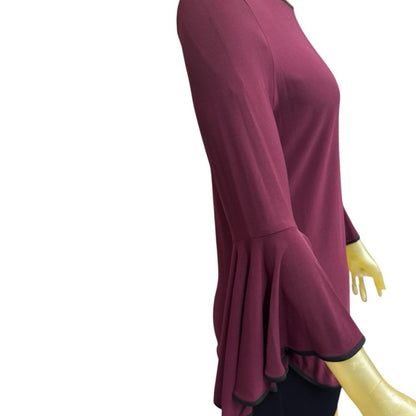 Sam & Jess Elegant Burgundy Bell Sleeve Top