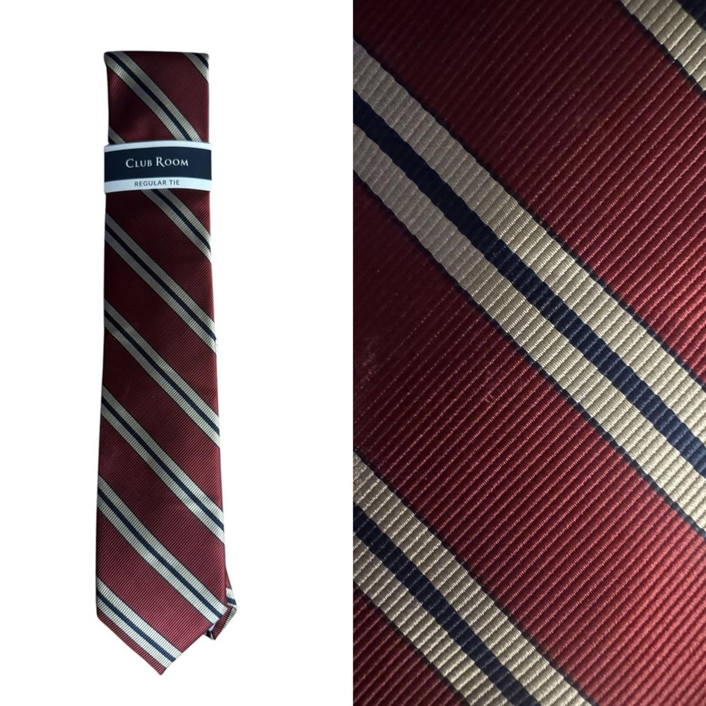 Club Room Men's Red Striped Tie