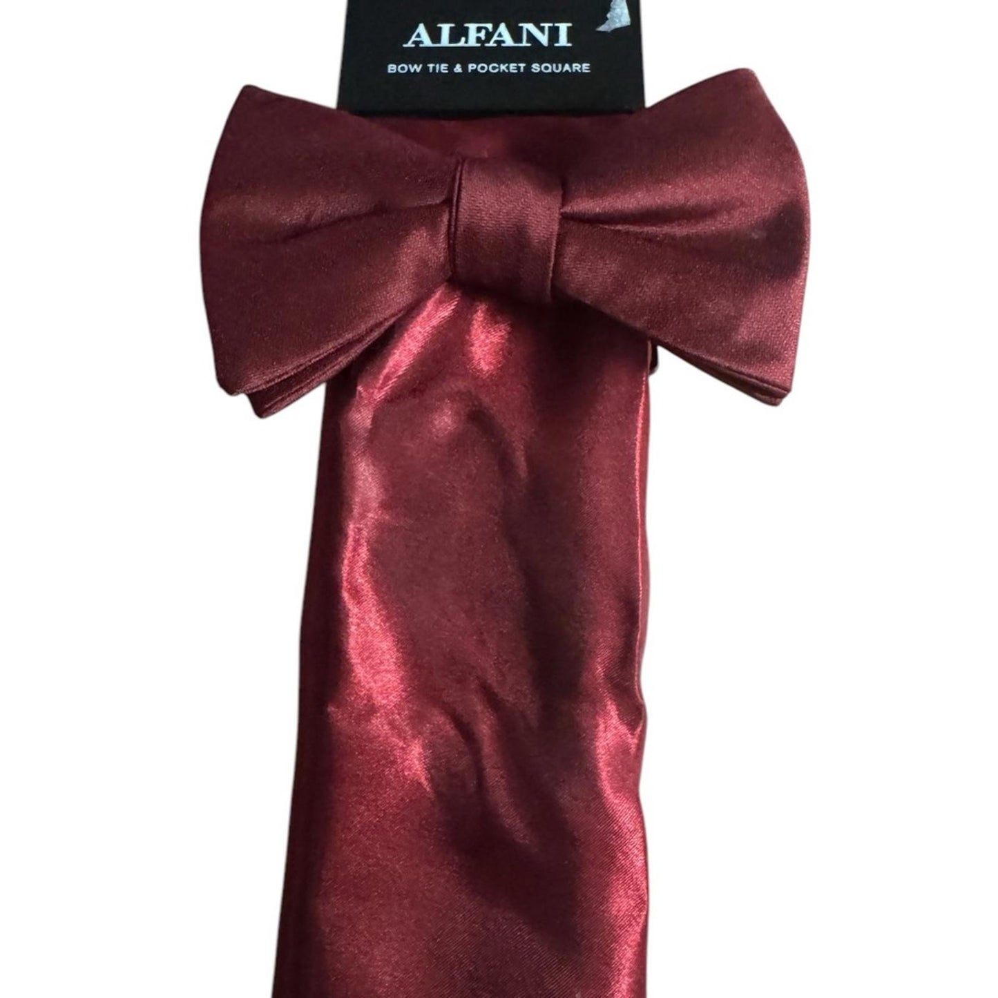 Alfani Red Bow Tie and Pocket Square Set