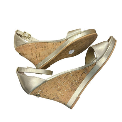 Pre-Love Lilly Pulitzer, Elegant Gold Wedge Sandals