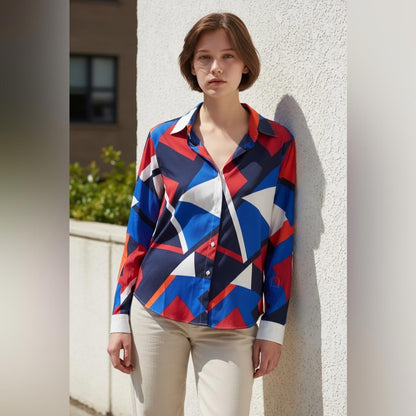 Lauren Ralph Lauren Geometric Multicolor Women's Top
