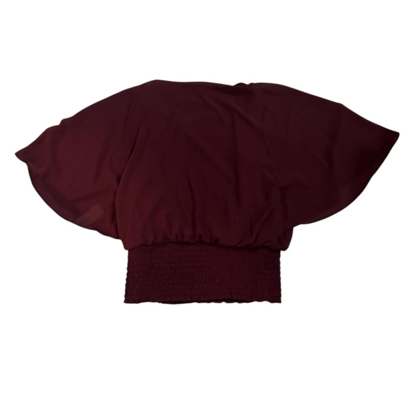 Sam and Jess Burgundy Women's Smocked-Waist Blouse