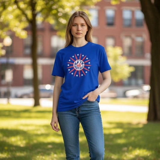 Blue  Shirt with Graphic Print “Lets go Buffalo”