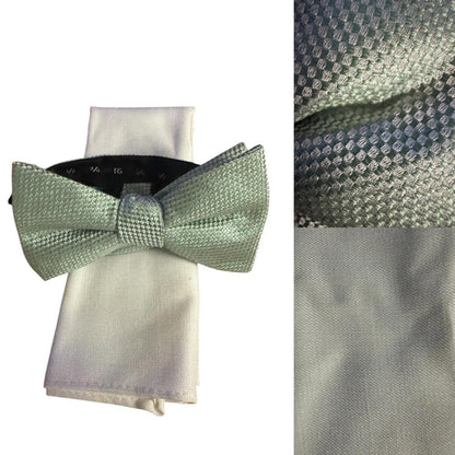Elegant Mint Green Bow Tie and Pocket Square Set