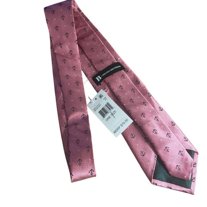 B by Brooks Brothers Anchor Pattern Pink Tie