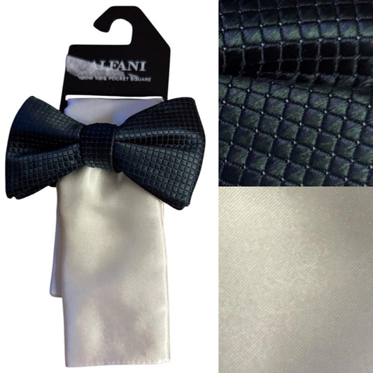 Alfani Navy Blue and White Bow Tie Set
