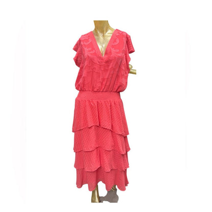 Vince Camuto Coral Tiered Midi Dress