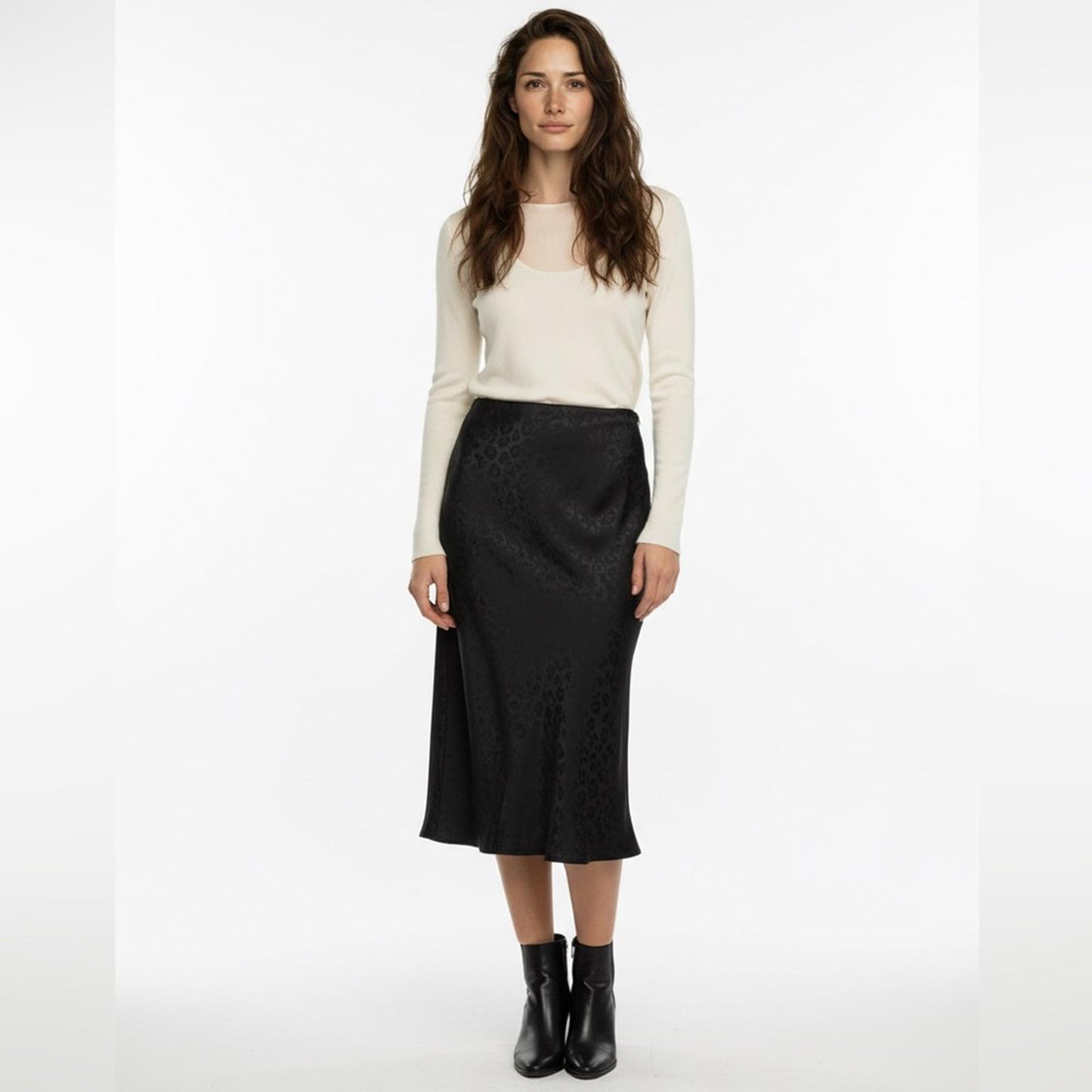 Lucky Brand Black Midi Skirt