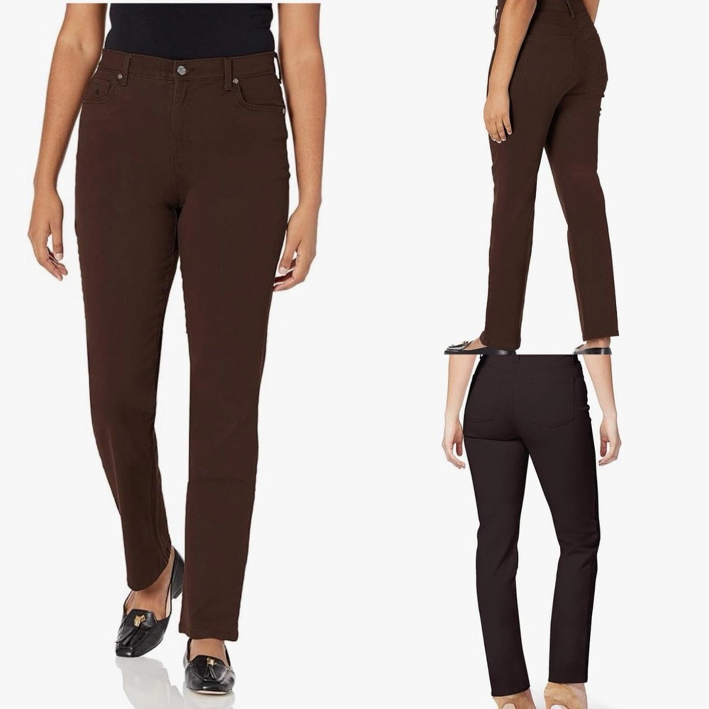 Gloria Vanderbilt Amanda Stylish Brown Jeans
