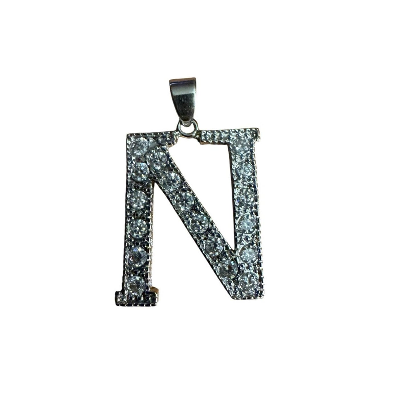 Silver Initial 'N' Pendant