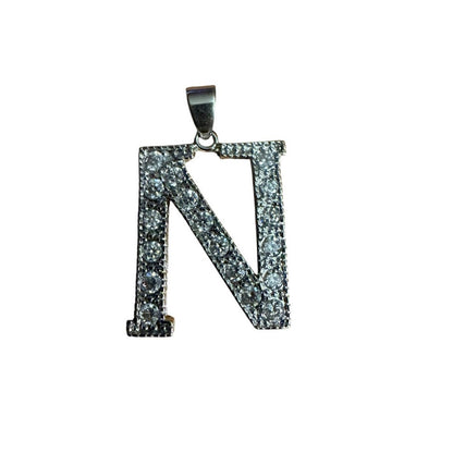 Silver Initial 'N' Pendant