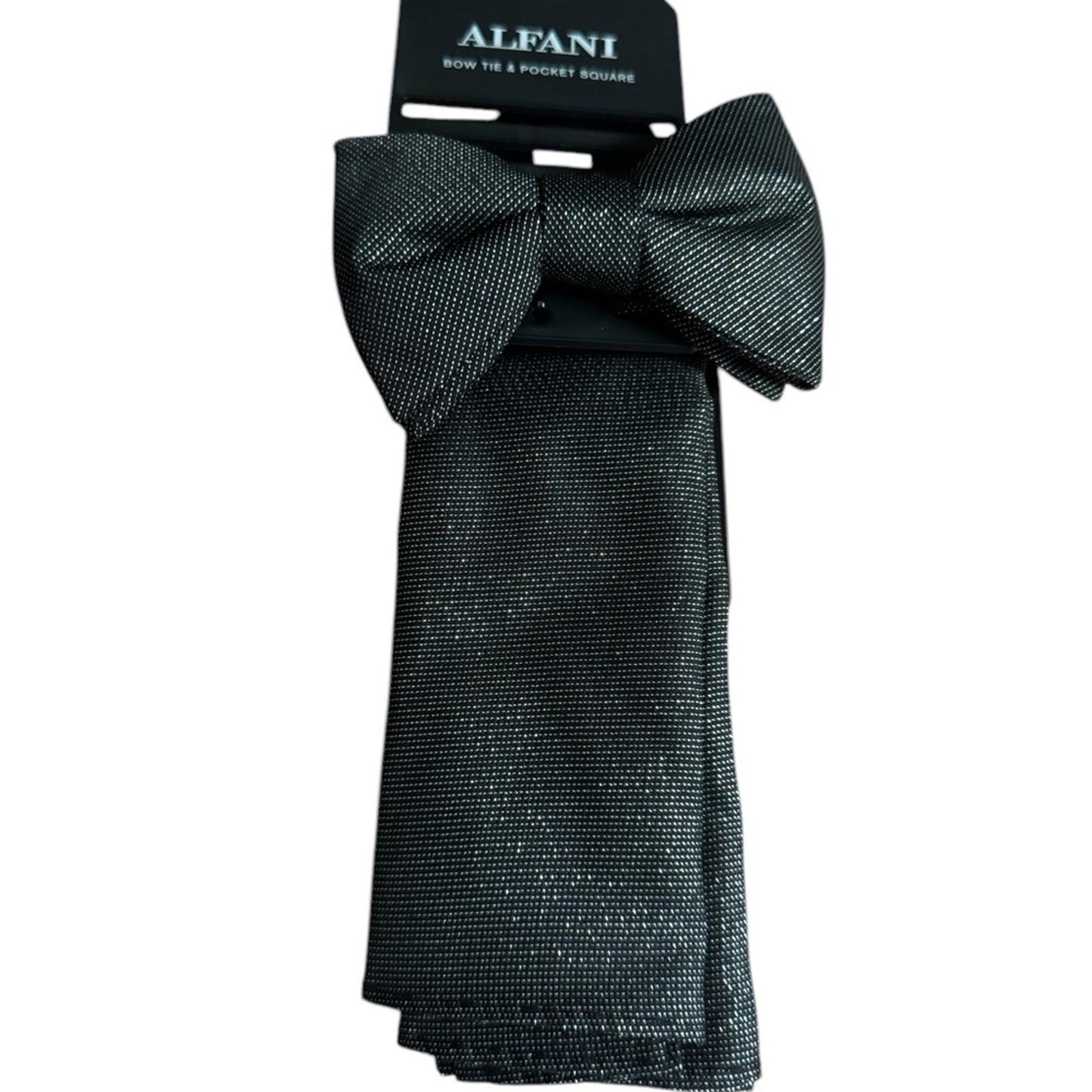 Alfani charcoal, gray Bow Tie and Pocket Square Set