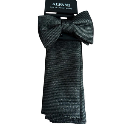 Alfani charcoal, gray Bow Tie and Pocket Square Set