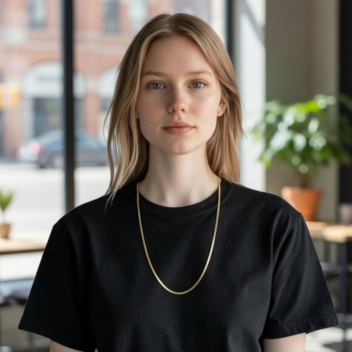 Claire's Sleek Gold Necklace for Women