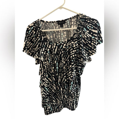 Pre-Love AB Studio Black and White Patterned Blouse