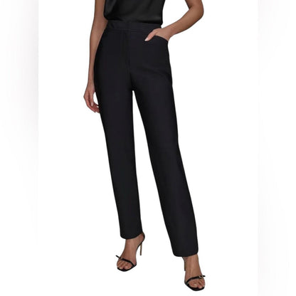 Donna Karan Midnight Black women’s high-rise straight legged pants