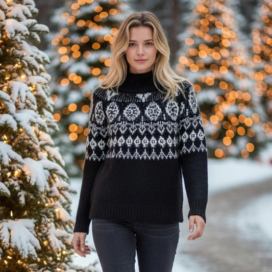Lucky Brand Black and White Knit Sweater