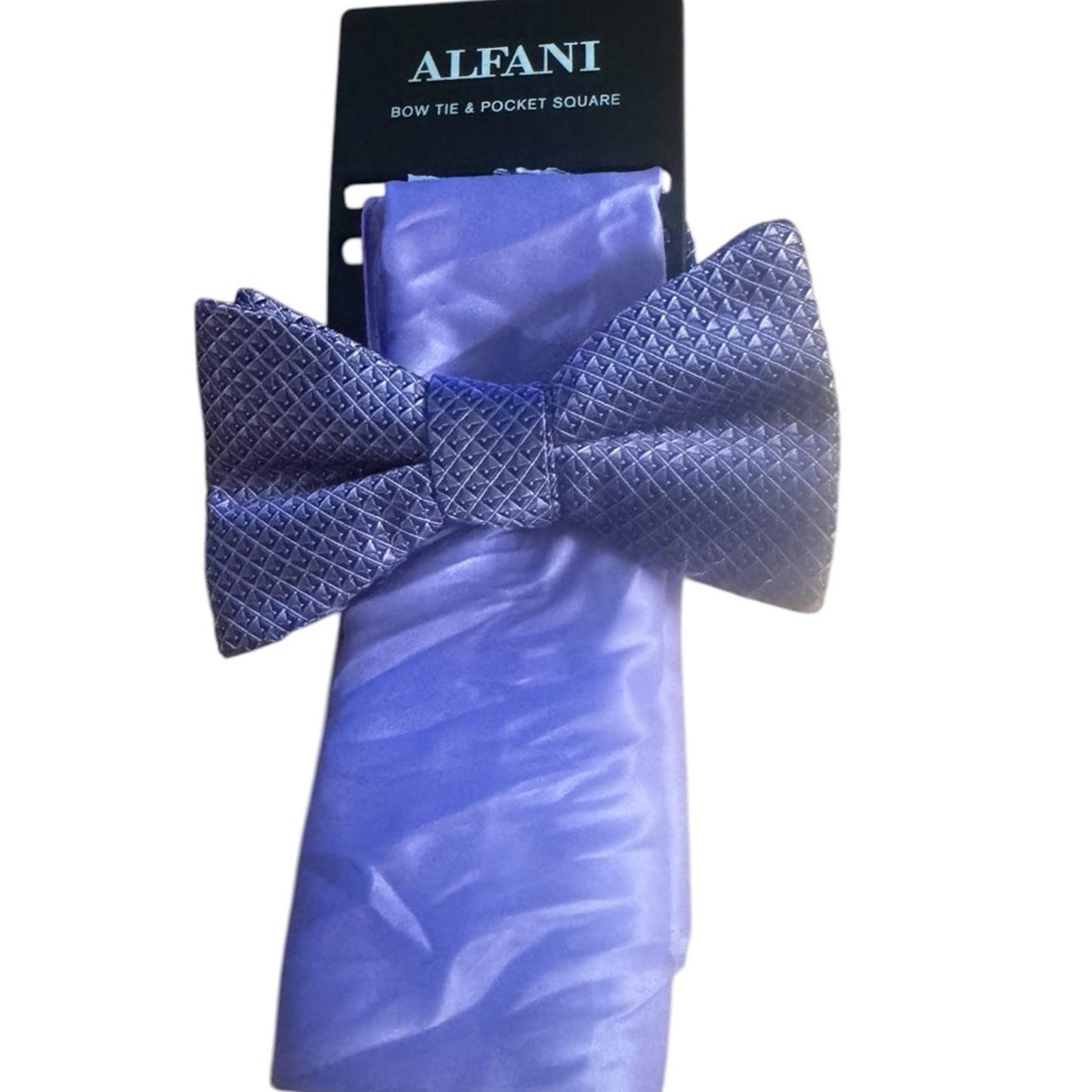 Alfani purple Bow Tie and Pocket Square Set