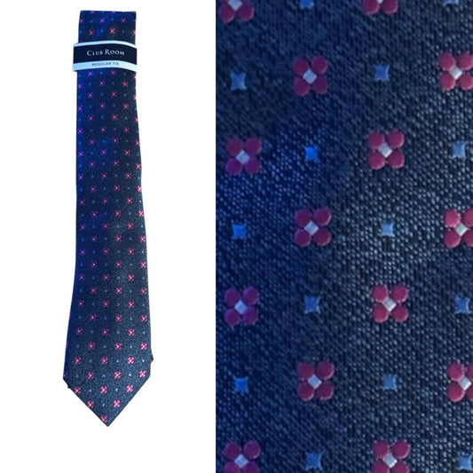 Club Room Navy and Pink Floral Men's Tie