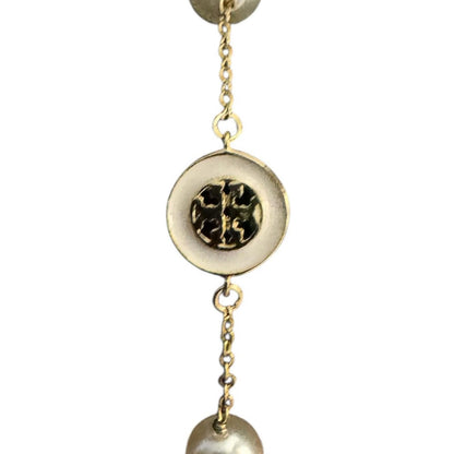 Tory Burch Gold and Silver Bracelet with Pearl Accents