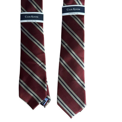 Club Room Men's Red Striped Tie