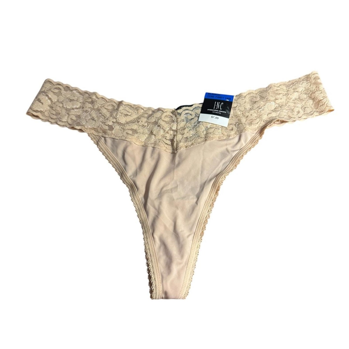 INC international concepts, Lace Trim Cream thong Panties