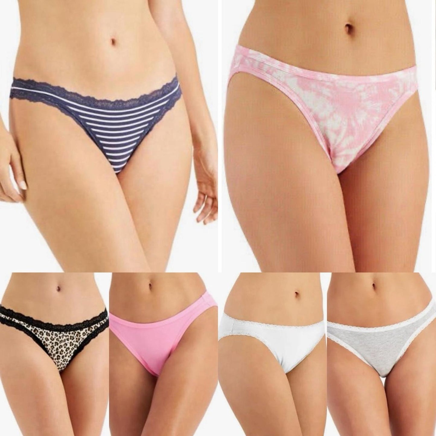 Set/6 Jenni Assorted Women's Core Bikini Panties Set