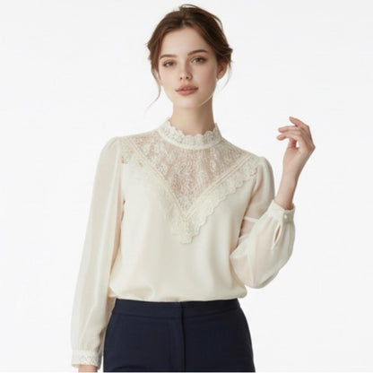 Pre-Love Chic Cream Lace Blouse