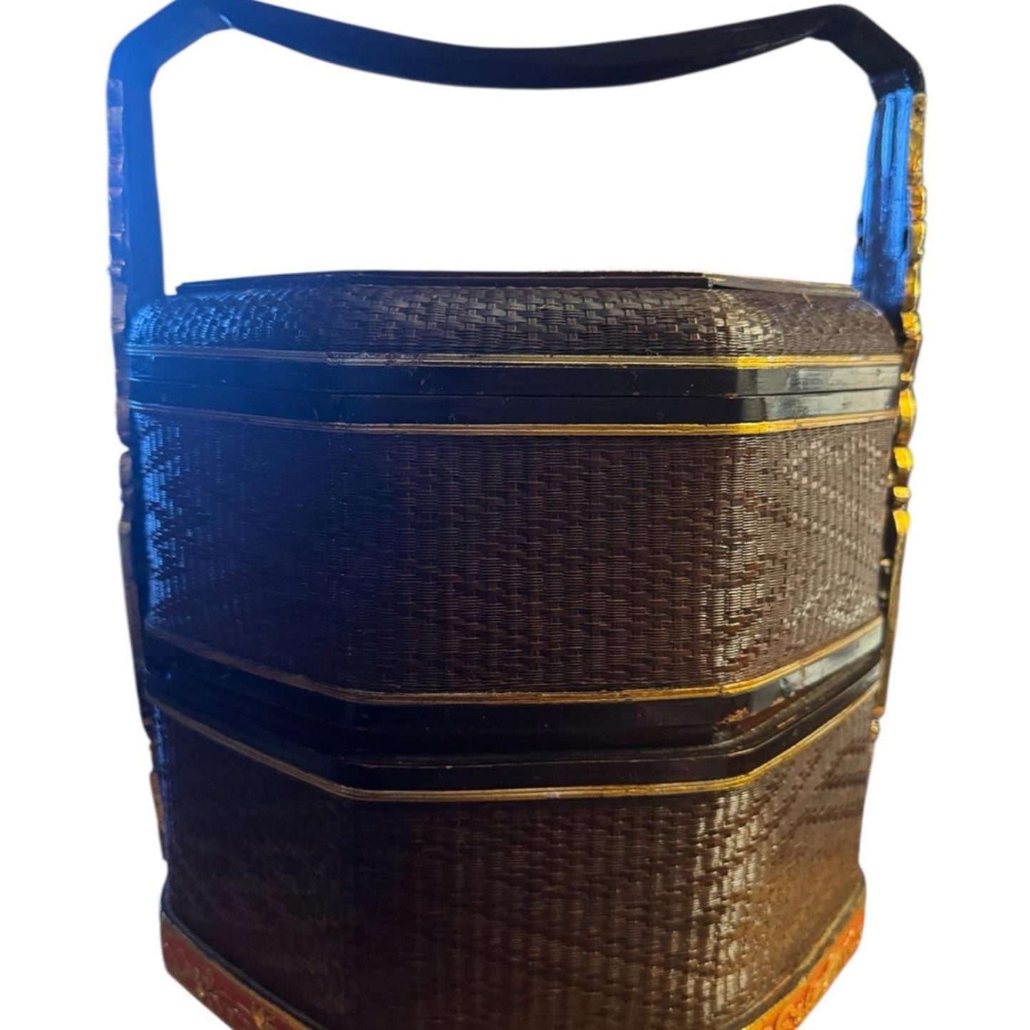 Vintage Elegant Brown Woven Storage Basket