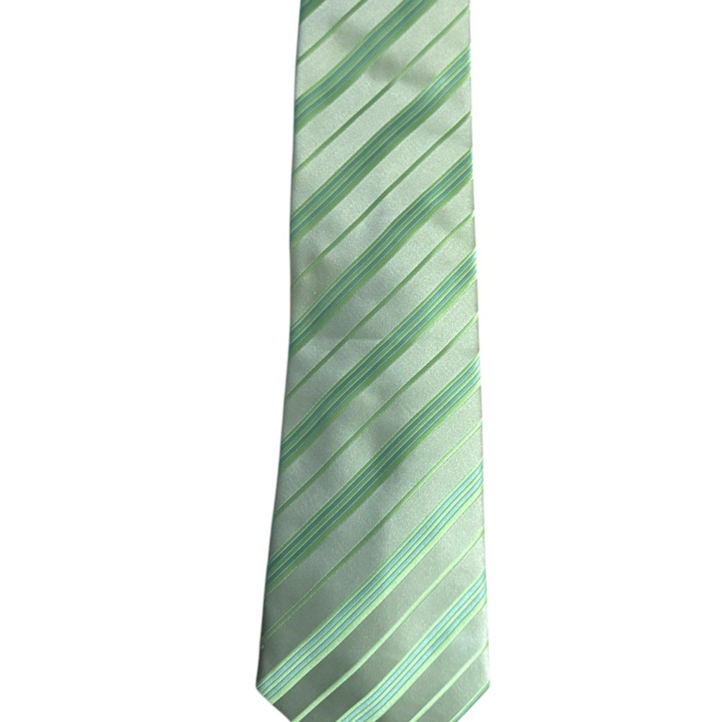 Laurant Bennet Milano Elegant Green Striped Men's Tie