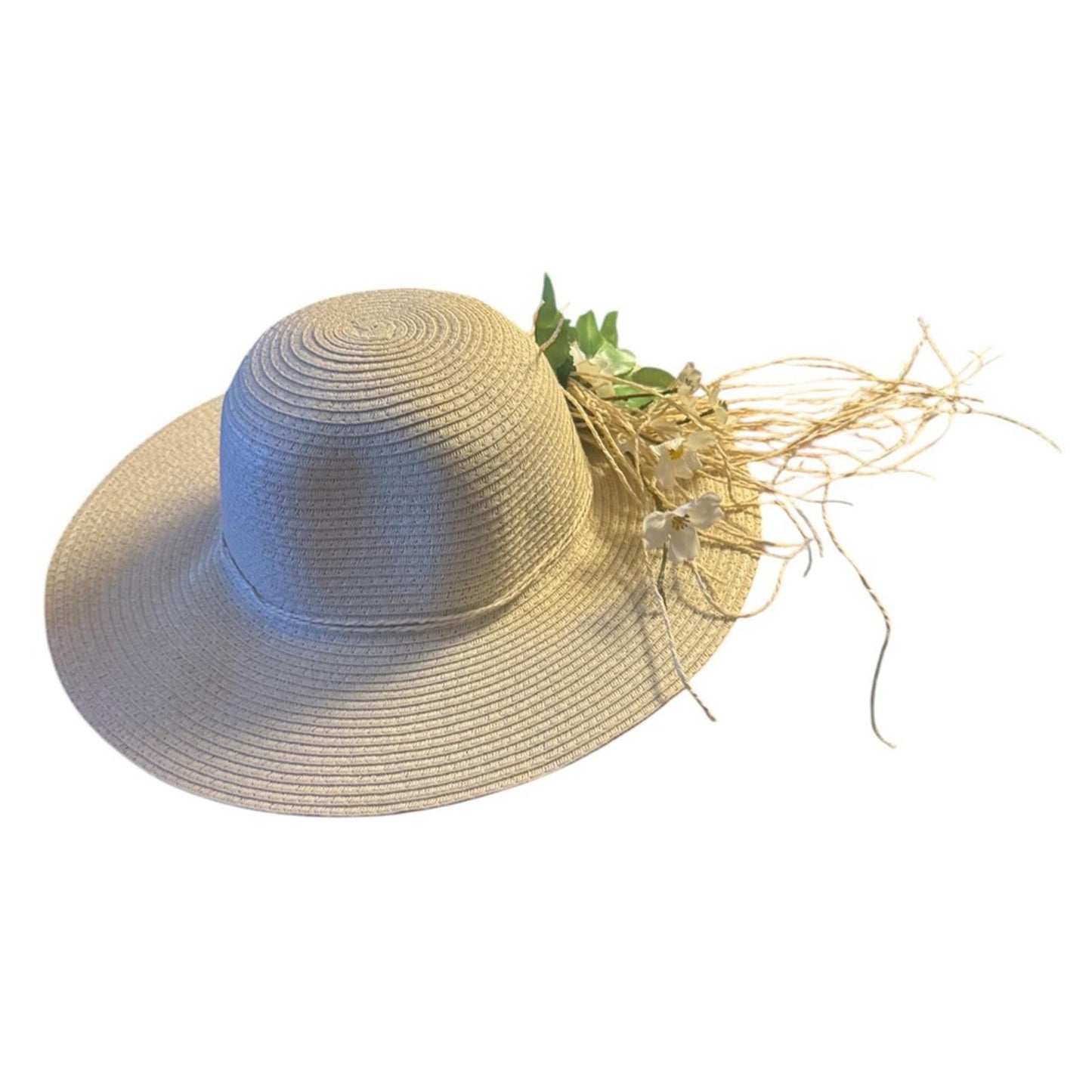 Elegant Tan Sun Hat with tan/grn Accent