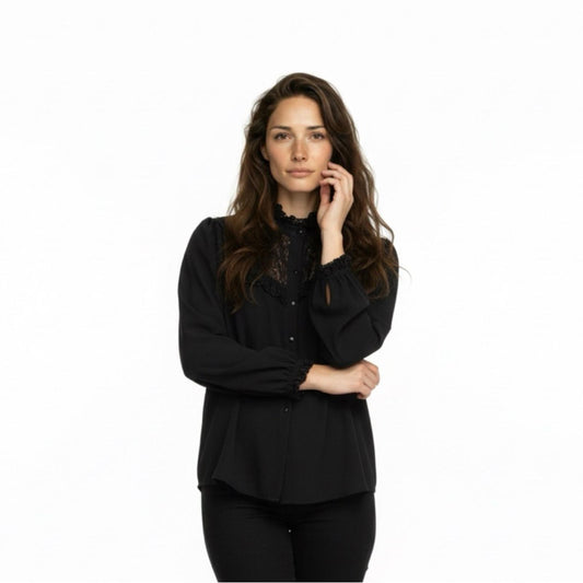 Pre-Love Chic Black Lace Women's Blouse