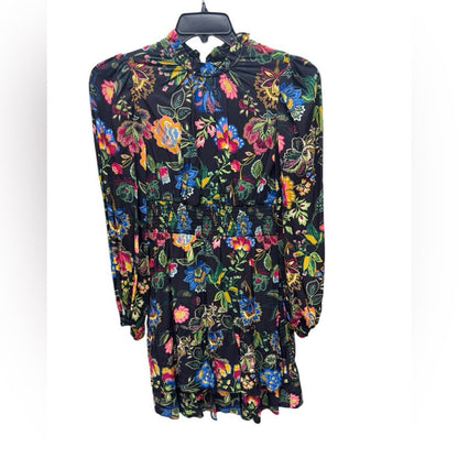 Adrianna Papell Multicolor Floral Long Sleeve Dress