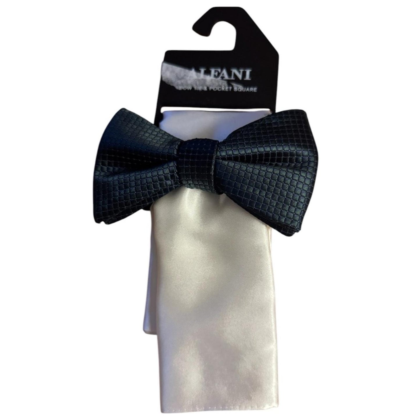 Alfani Navy Blue and White Bow Tie Set
