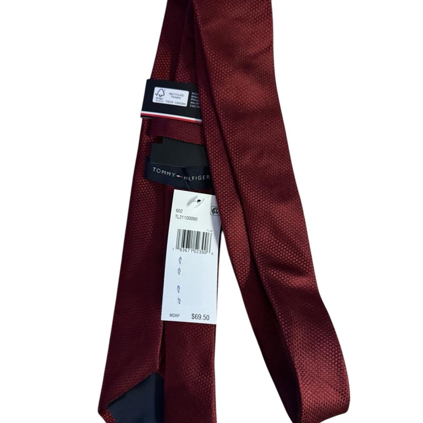 Tommy Hilfiger Men's Burgundy Tie