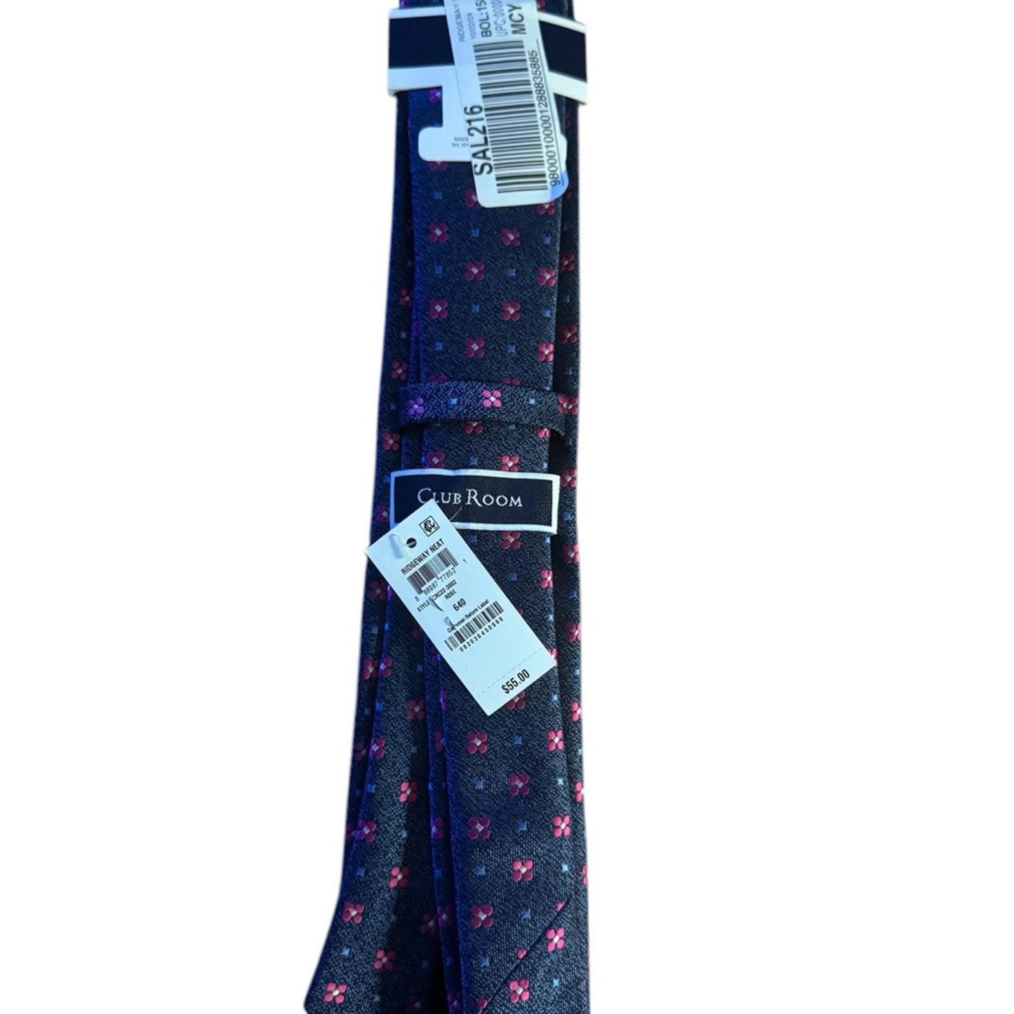 Club Room Navy and Pink Floral Men's Tie