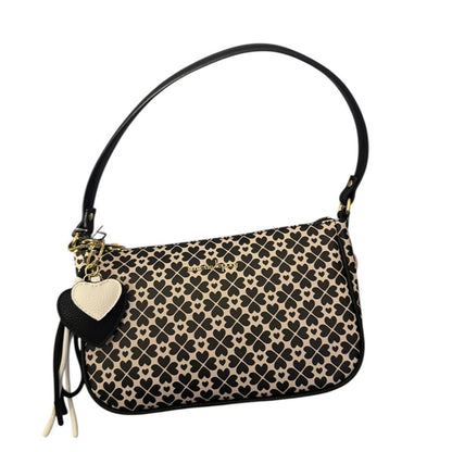 Nanette Lepore Elegant Black and Cream Patterned Women's Bag