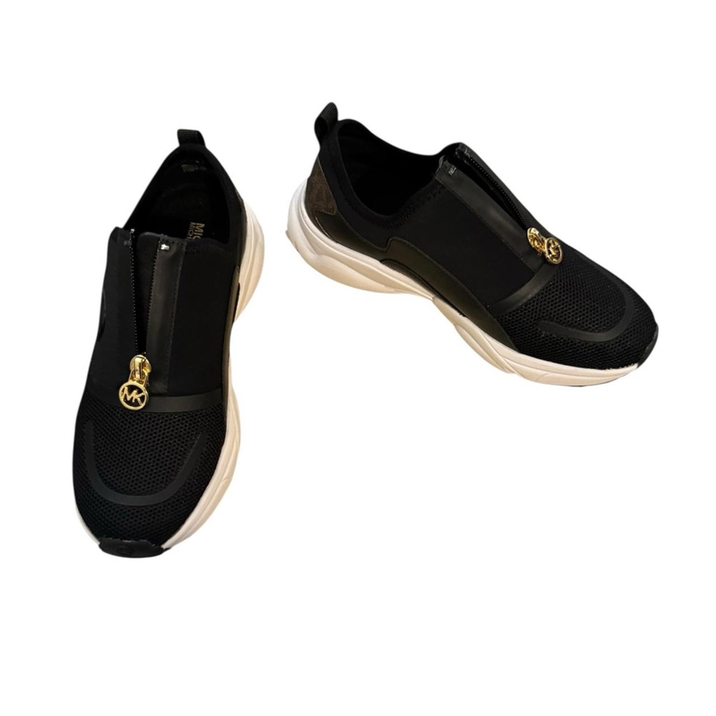 Michael Michael Kors Black and Brown Sami Trainer Wedge Sneakers