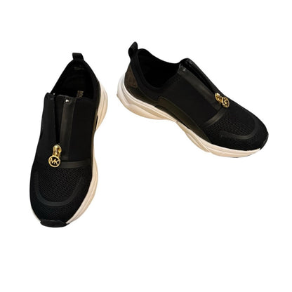 Michael Michael Kors Black and Brown Sami Trainer Wedge Sneakers