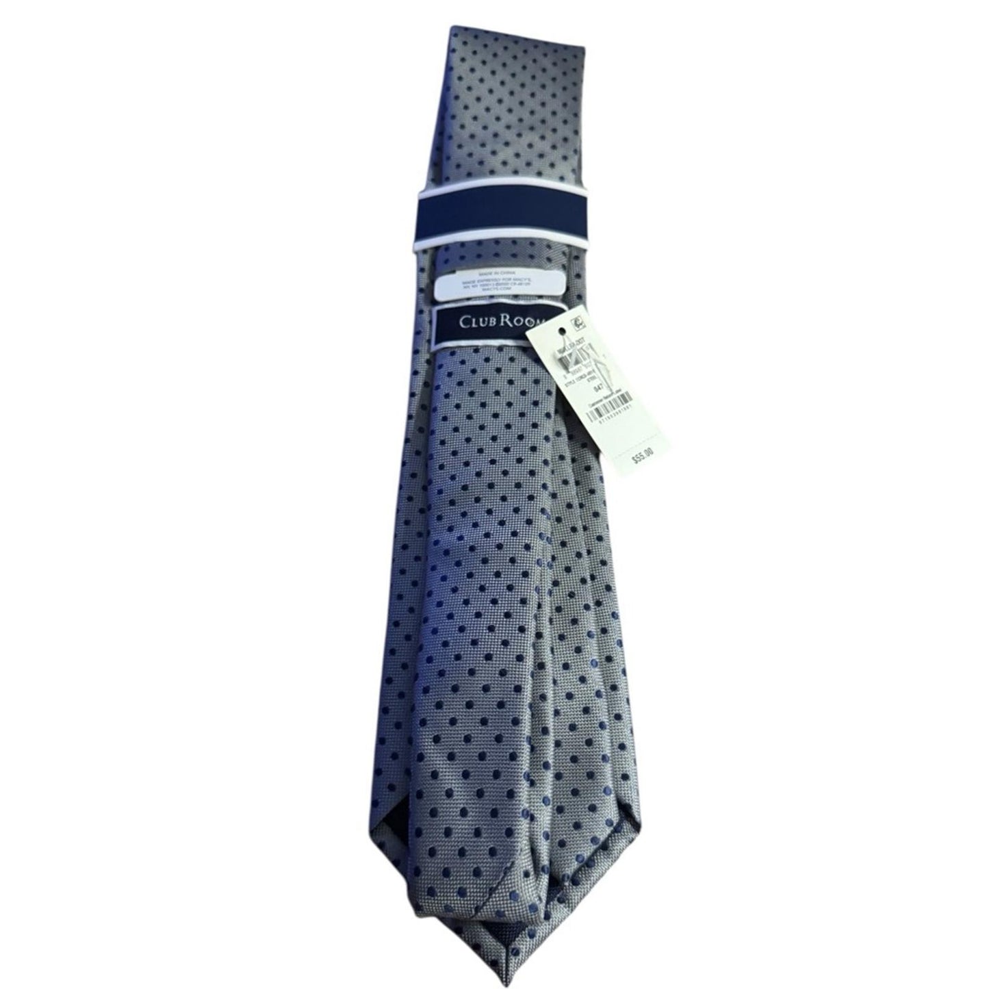 Club Room Gray w/blue Polka Dot Tie