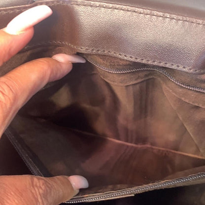 Authentic Gucci vintage Dark Brown Shoulder Bag with Gold Detail