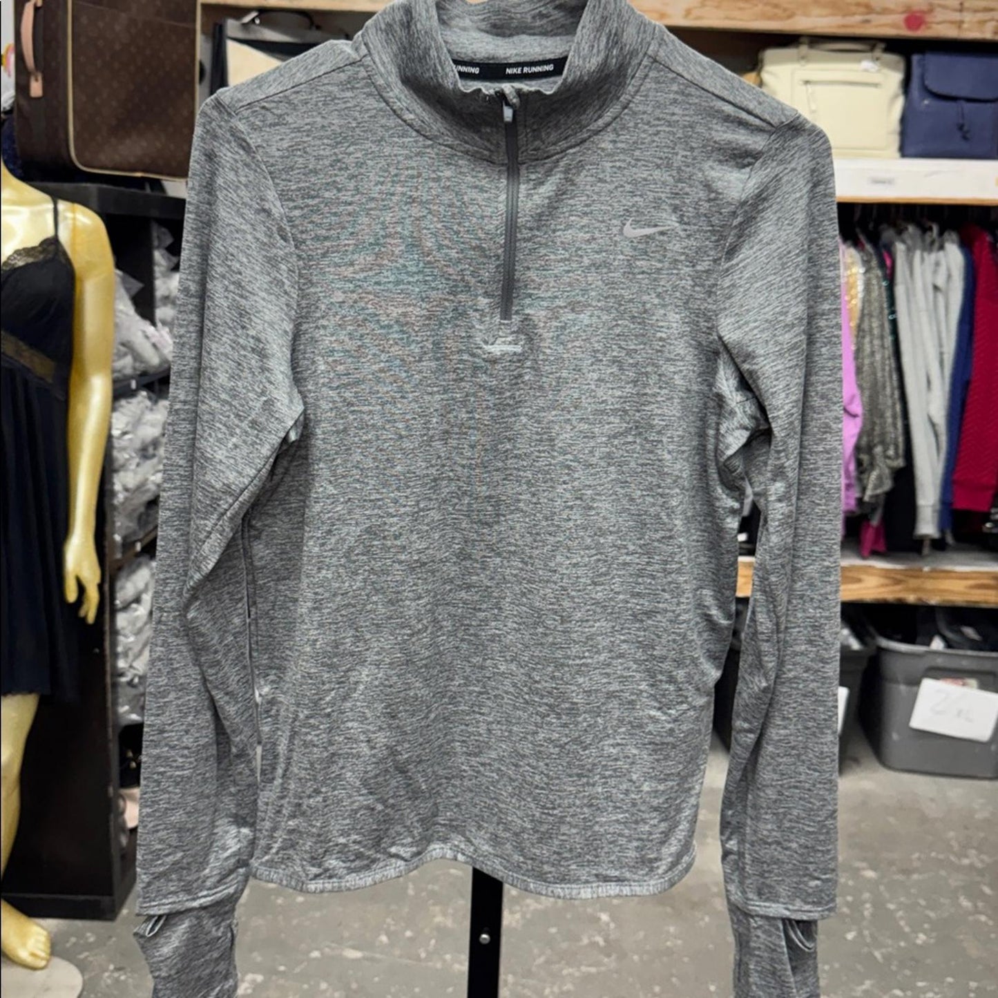 Nike Women's Long Sleeve Gray Top