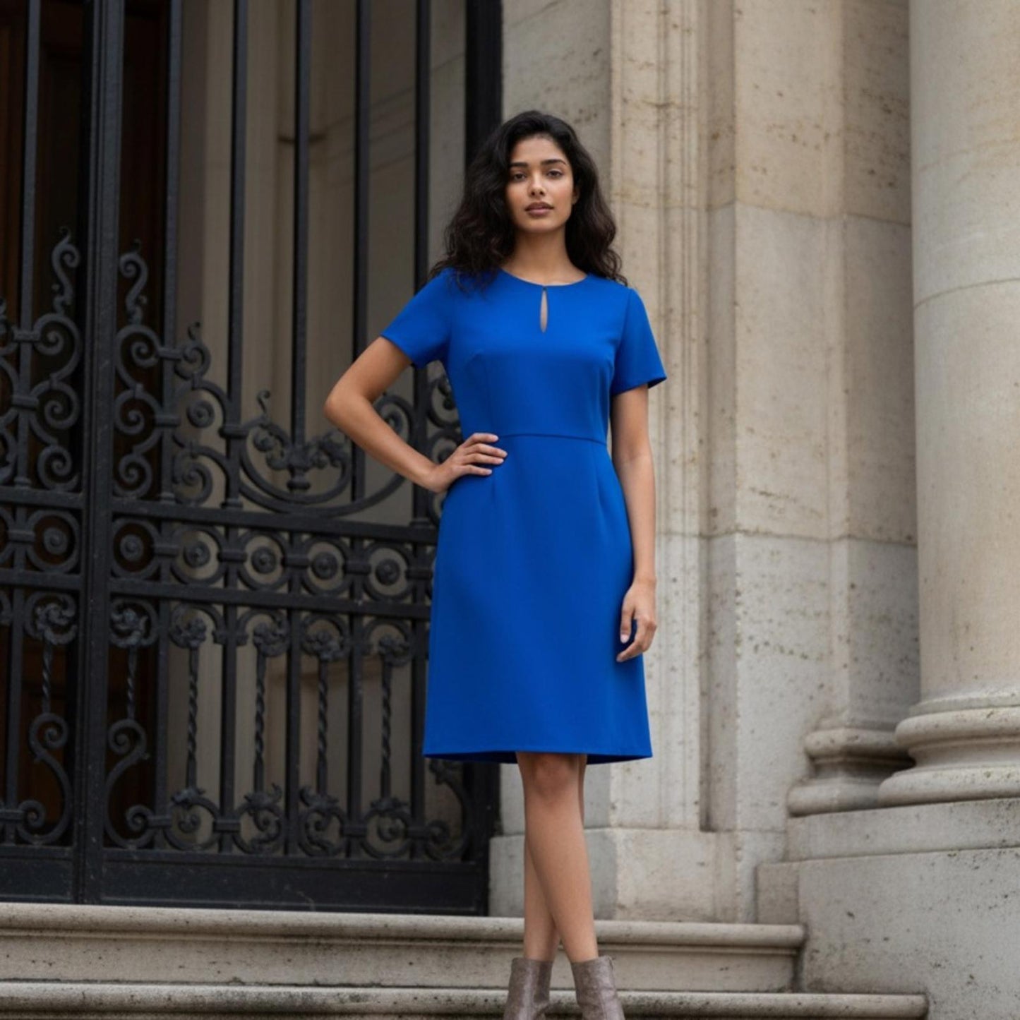 Lauren Ralph Lauren Royal Blue Midi Dress